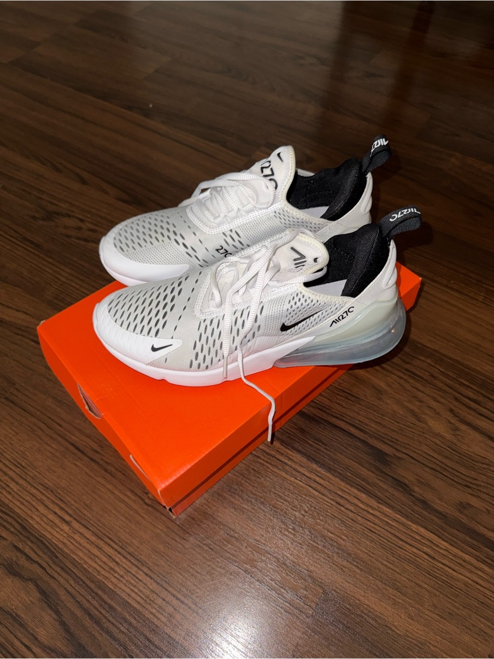 Nike White and Black Air Max 270 React Sneakers